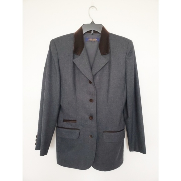Brooks Brothers Jackets & Blazers - Brooks brothers wool velvet equestrian blazer gray